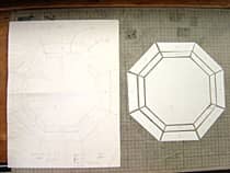 ステンドグラスミラー用デザイン画と切り出した型紙