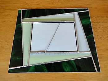 ステンドグラス製写真立て・緑の裏側