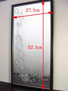 エッチングミラー 蘭の縦横のサイズ画像