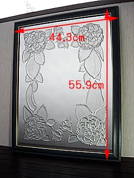 「エッチングミラー バラ」のサイズ画像