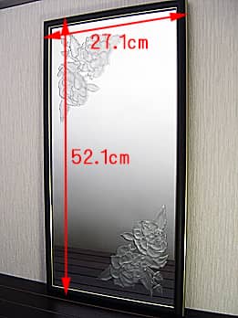 「エッチングミラー バラ」の縦横のサイズ画像