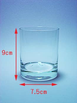 ロックグラスの直径と高さのサイズ画像