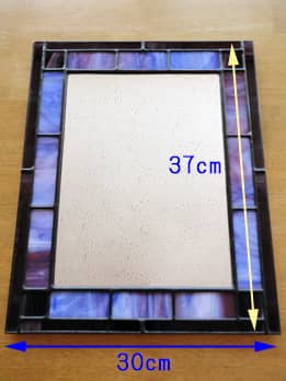 ステンドグラスミラー パープル（大）のサイズ画像