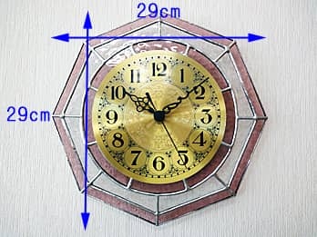 八角形のステンドグラス時計 プレゼントや記念品にオススメ 四季彩